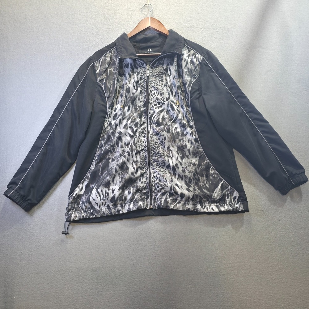 Activology Women's Leopard Print Full Zip Long Sleeve Jacket Size XL